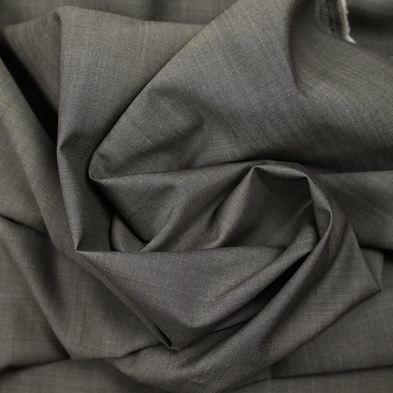 Tissu tailleur 100 % laine uni marron foncé chiné