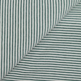 Jersey velours éponge rayé vert fond blanc