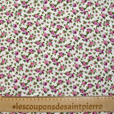 Print viscose Spring dew white background