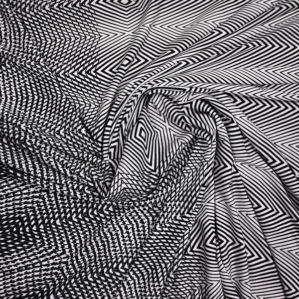 Jersey polyester optique noir et blanc