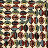 Polyester imprimé graines de bisous fond écru