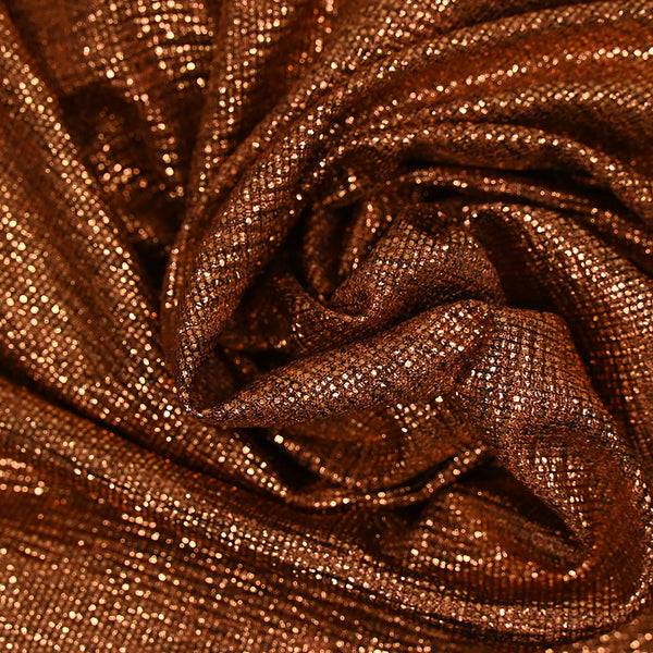 Maille fine imprimée pois doré fond cuivre