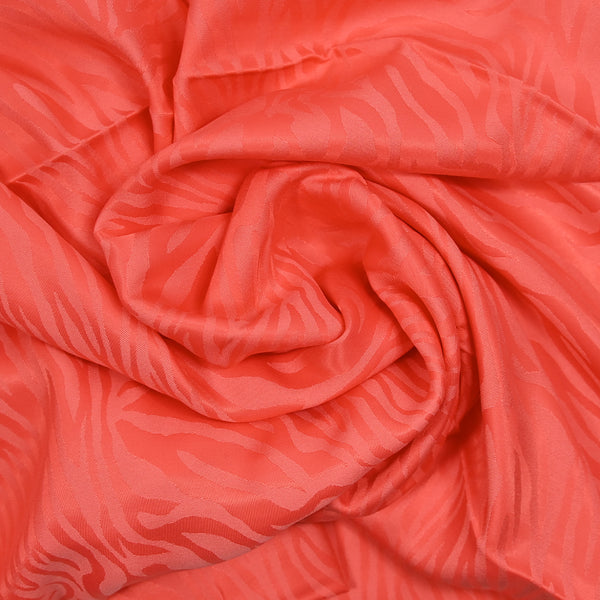 Satin viscose jacquard tigrou back coral