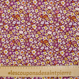 Viscose imprimée jardin de fleurs fond violet