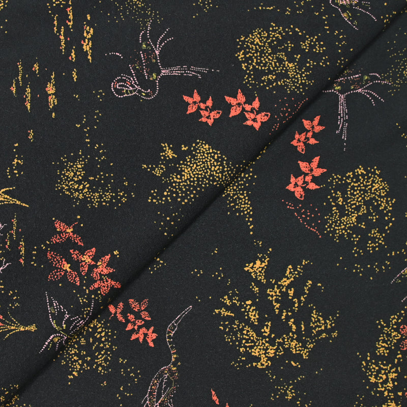 Jersey de polyester imprimé pointillisme fond noir