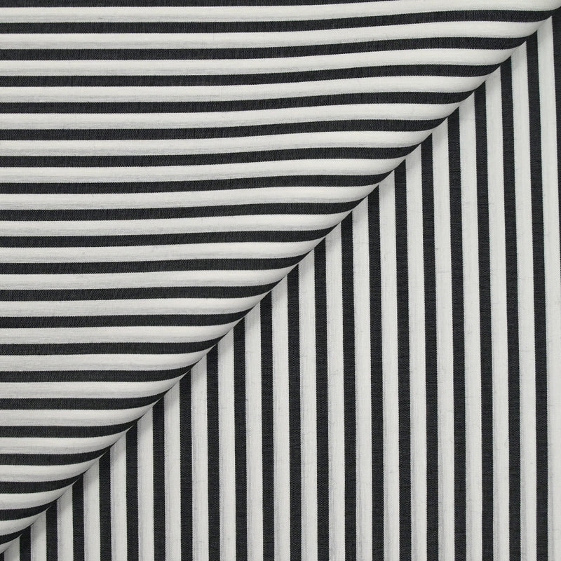 Coton chemise rayé noir et blanc
