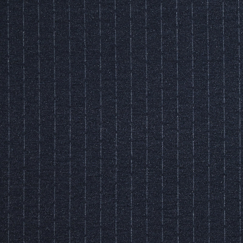 Jersey de coton imprimé rayures effet tailleur bleu nuit