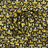Fondo negro de cápsula amarilla impresa de elastano de Satin Policotton