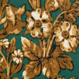 Popeline de coton imprimée fleurs troubles fond vert sapin