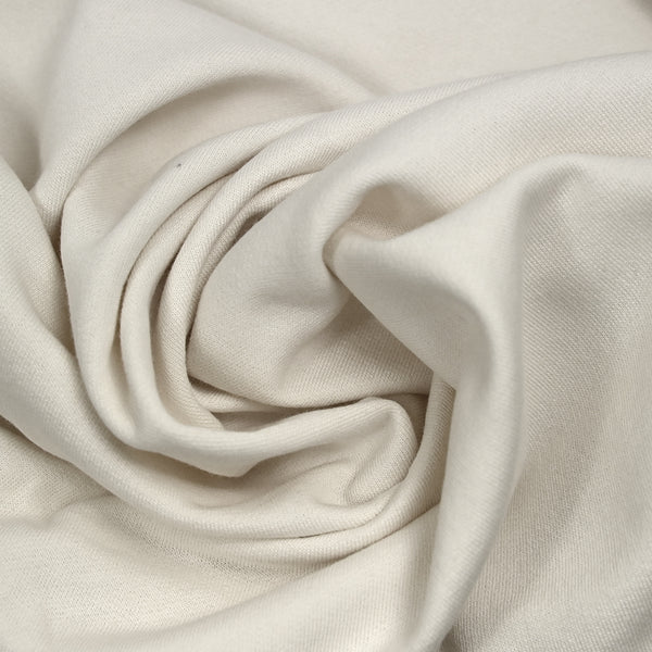 Molleton de coton élasthanne french terry crème