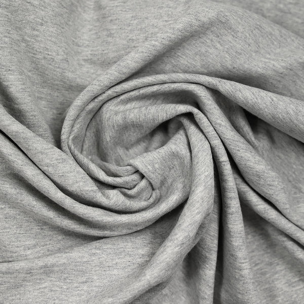 Molleton de coton french terry doux gris chiné