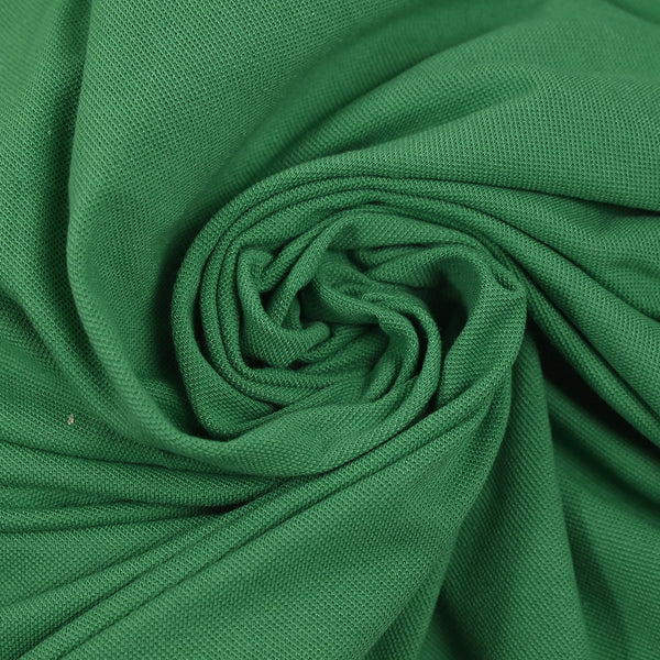 Jersey de coton piqué vert synthétique