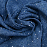 Jean's coton orné de strass fond bleu moyen