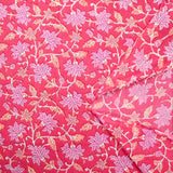 Jaipur Mauve con estampado de algodón indio y albaricoque de fondo rosa