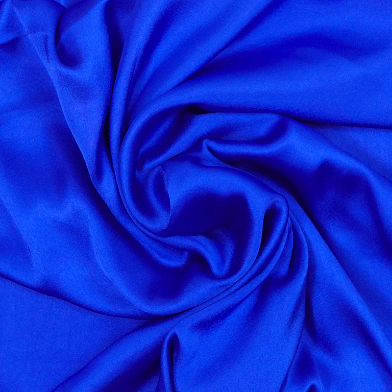 Satin polyester silky bleu roi