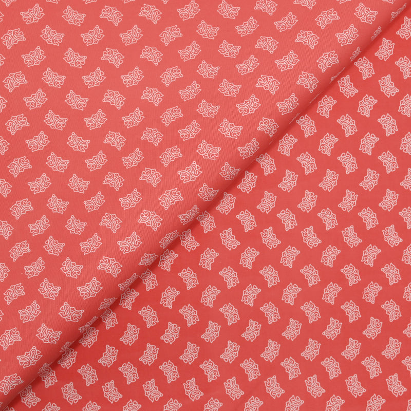 Toile de polyester imprimée Mona fond corail