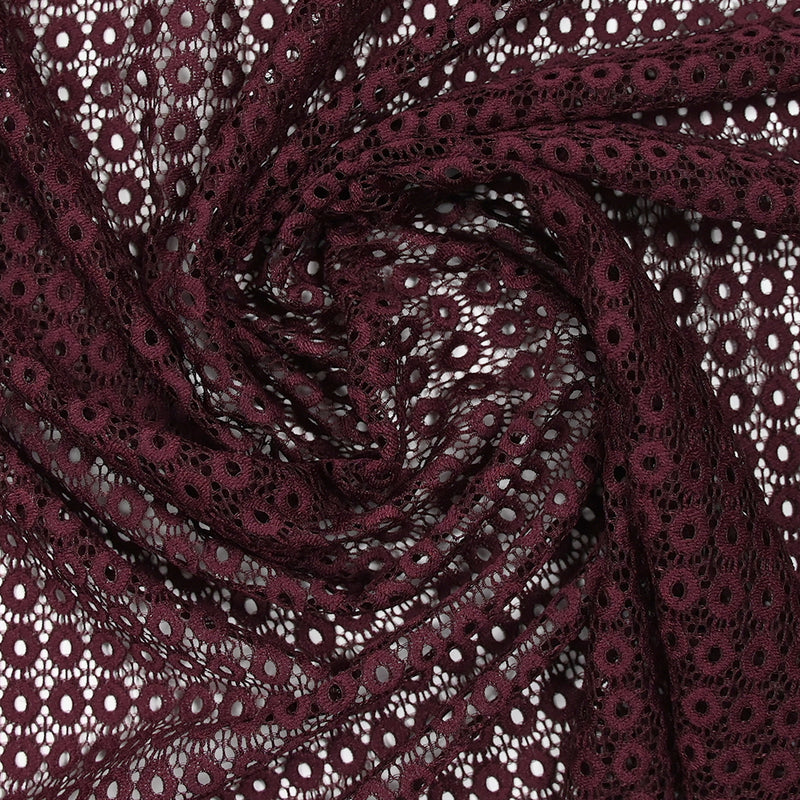 Dentelle polyester ovale rouge bordeaux