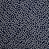 Jersey imprimé pois blanc fond bleu marine