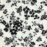 Popeline de coton imprimée abondance fleurie fond blanc