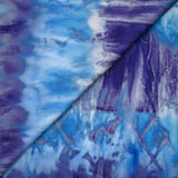 Crêpe fin Imprimé Tie & Dye Bleu Violet
