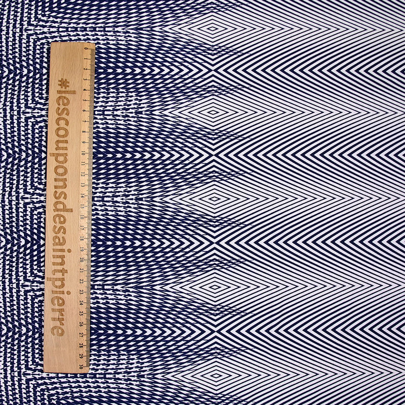 Jersey polyester optique marine et blanc