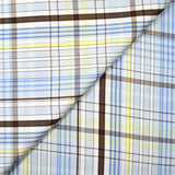 Blue, yellow and brown print cotton