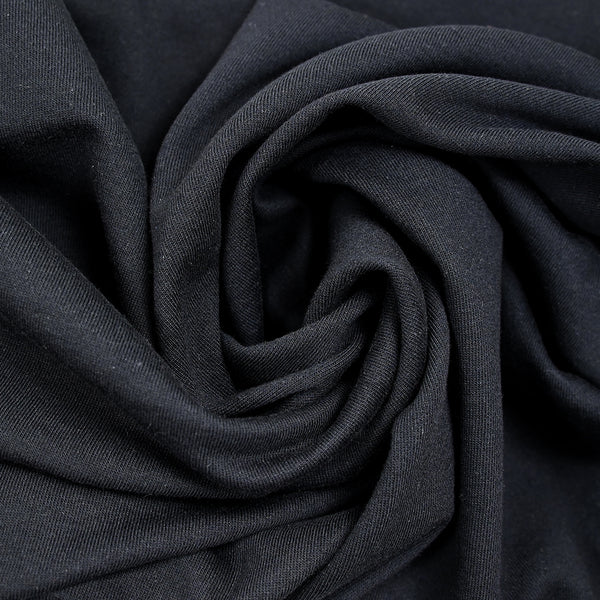Molleton de coton élasthanne doux bleu nuit intense