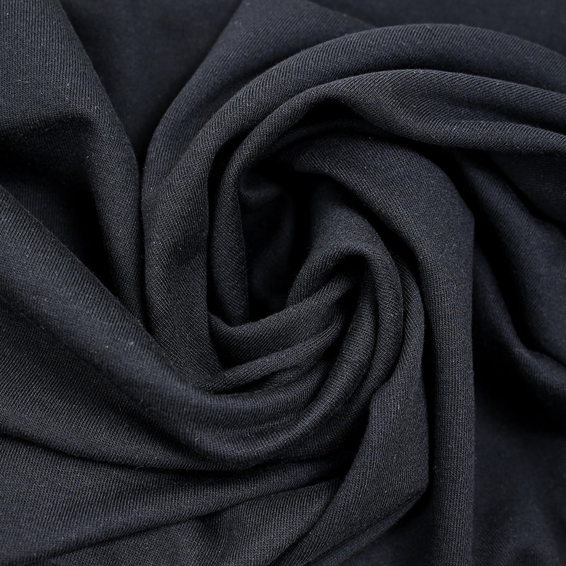 Molleton de coton élasthanne doux bleu nuit intense