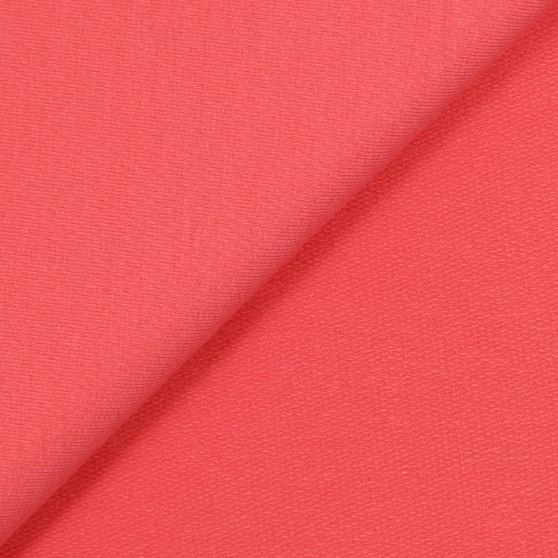 Jersey french terry coton Bio rose corail