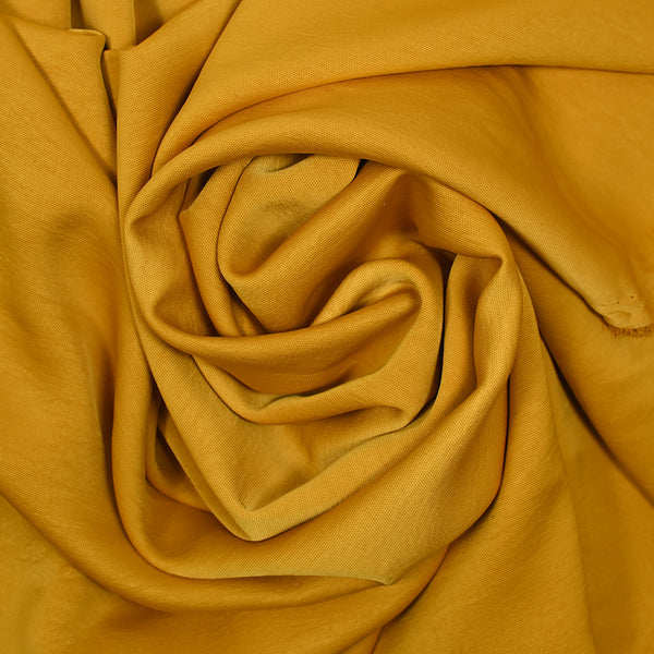 Crêpe satin de polyester moutarde