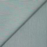 Coton tissé teint rayé vert bleuté fond blanc