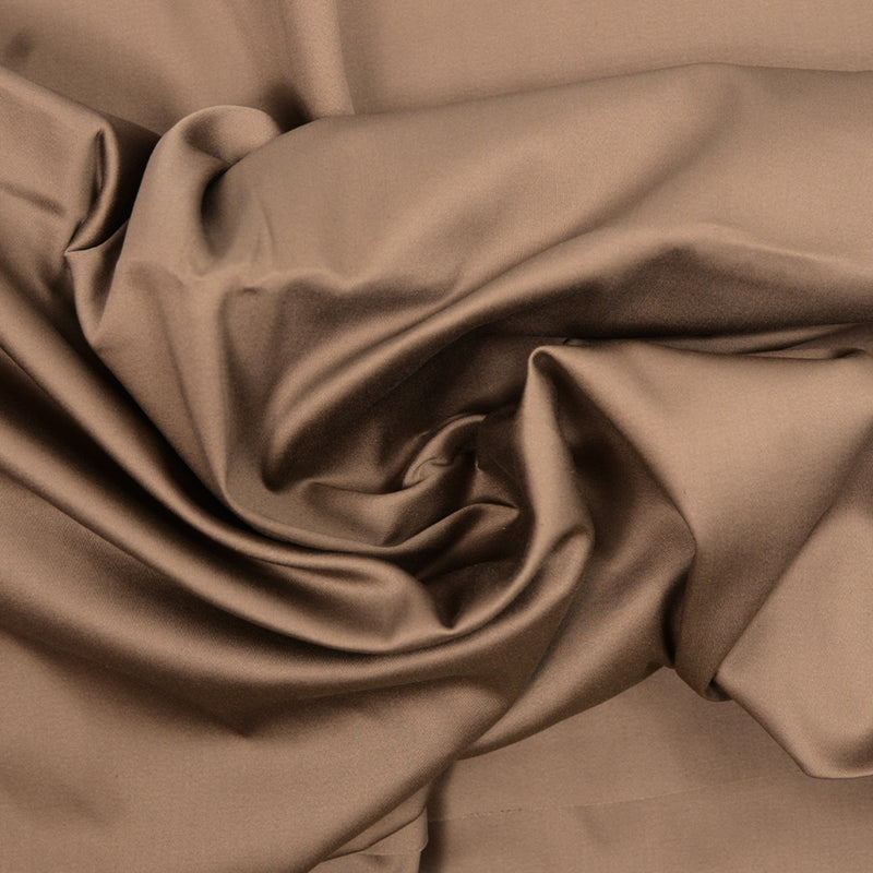 Satin de coton élasthanne marron