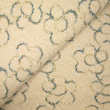 Lainage bouclette fantaisie fleurs fond beige