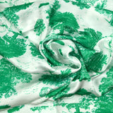 Satin de viscose fin imprimé savane vert et blanc cassé