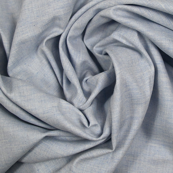 Sergé de coton chiné bleu clair