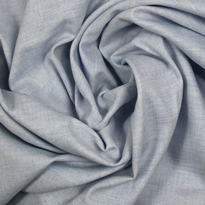 Sergé de coton chiné bleu clair