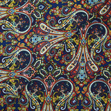 Polyester imprimé cachemire fond marine