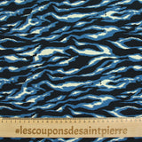 Printed viscose Loreena Blue Black background