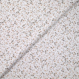 Coton imprimé champêtre beige fond blanc