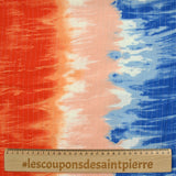 Crépon Viscose Lurex corbata y tinte bleu y naranja