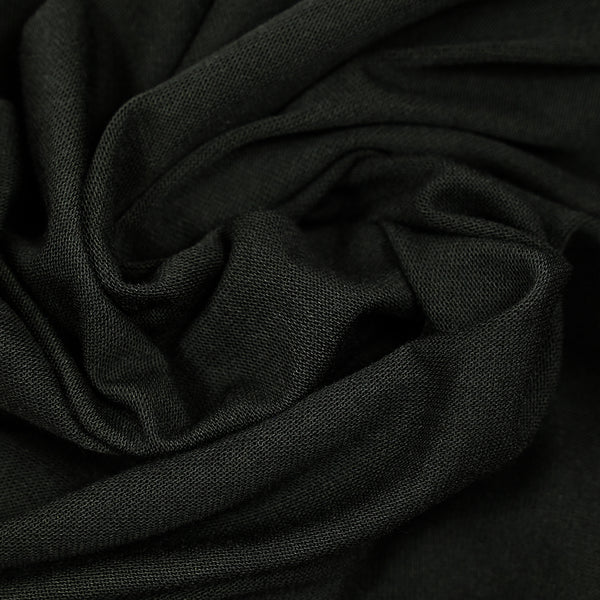 Jersey de coton fin et doux noir