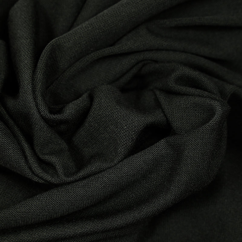 Jersey de coton fin et doux noir