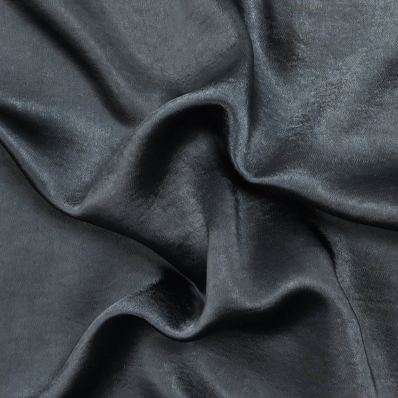 Dark gray blue satin crepe