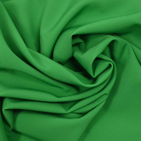 Crêpe polyester élasthanne Fumiko vert prairie