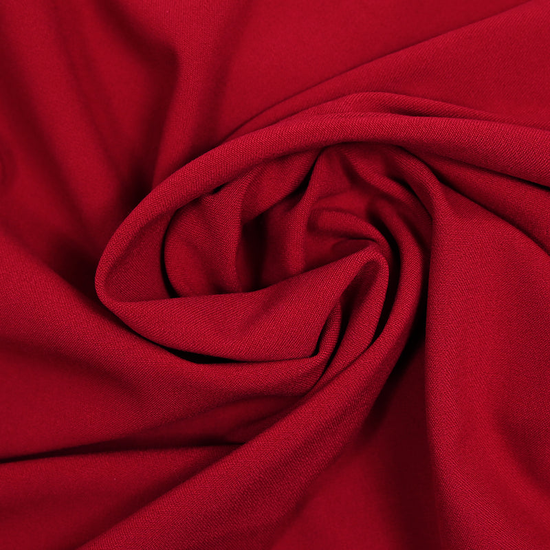 Crêpe sergé polyester rouge carmin