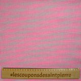 Coton Vichy 2 mm rose et blanc