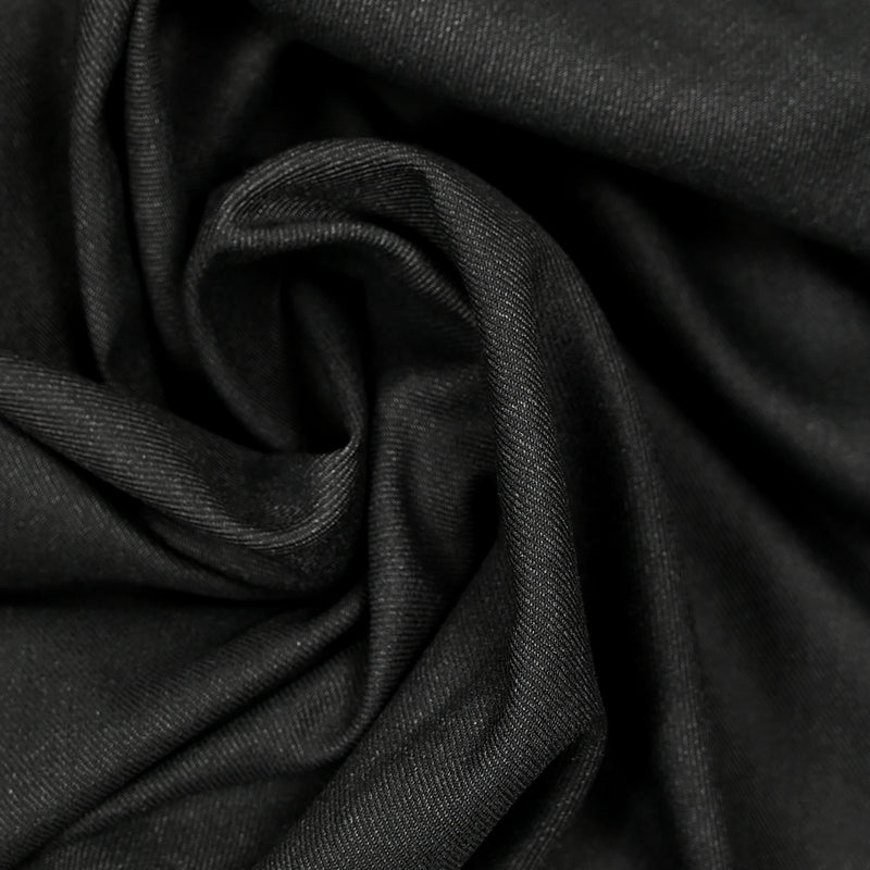 Sergé fin polyviscose noir