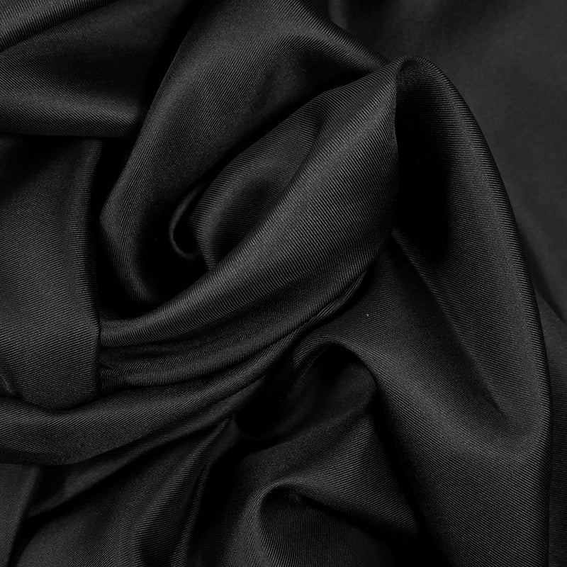 Twill de soie et coton noir