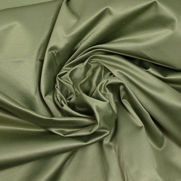 Khaki Elastane Polycoton satin