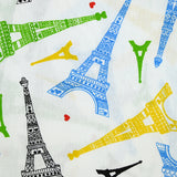 Coton imprimé Tour Eiffel fond blanc